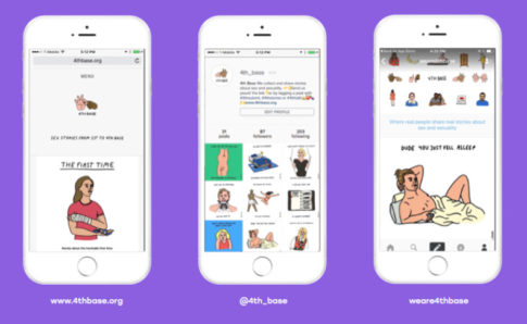 A mobile phone web app that depicts drawings of human figures. The website address: www.4thbase.org.