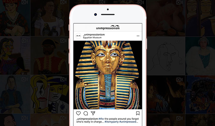 A mobile website template depicting an Egyptian pharaoh's mask.