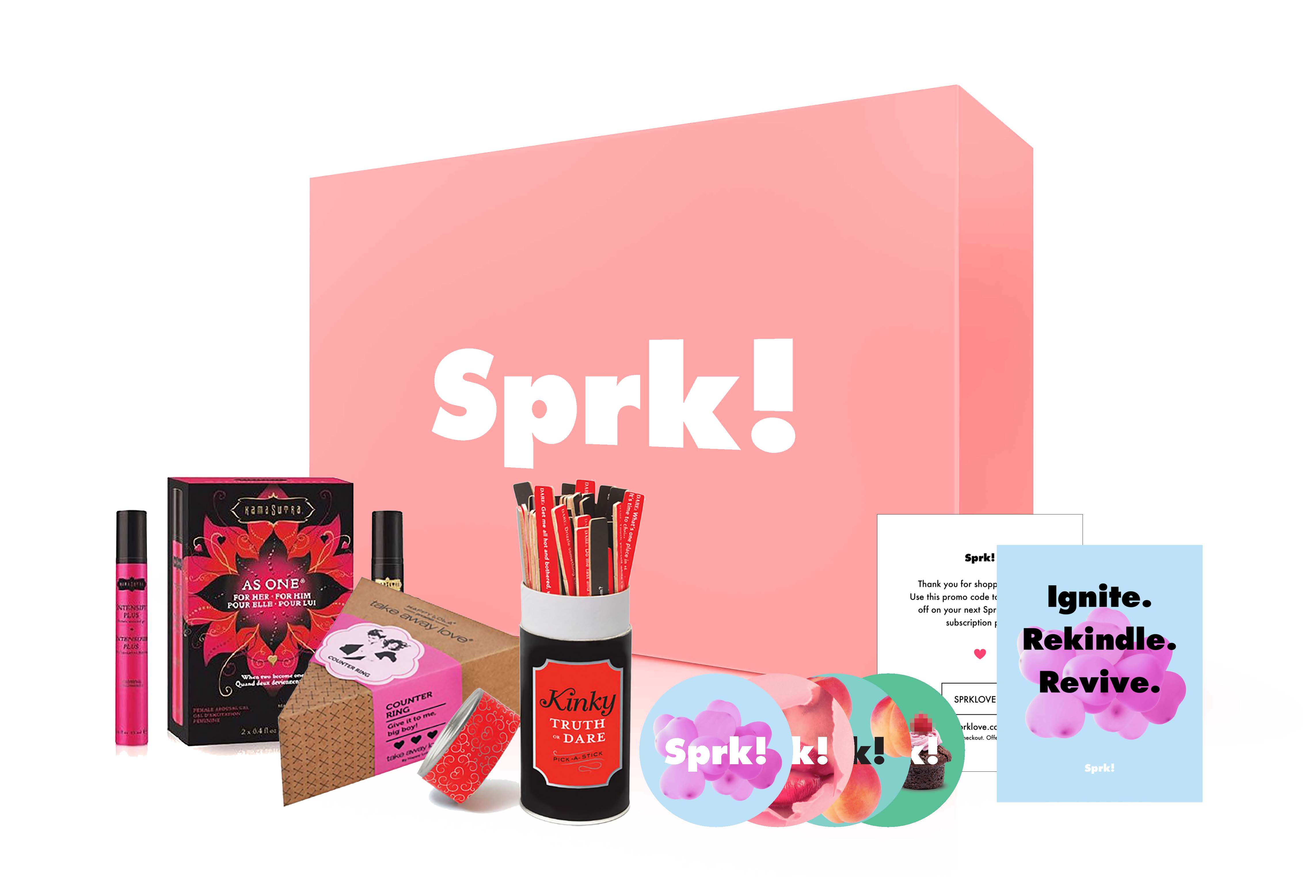 A set of multi shaped boxes, disk covers, fliers, pencil holders. On them there is the text: Spark.