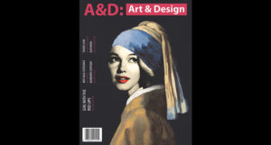 Art and design posterArt and design poster with a portrait of a woman painting