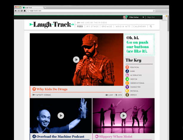 laugh track website screenshot