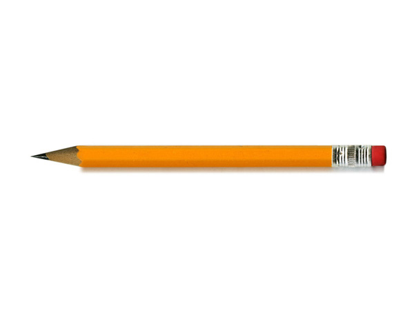 an orange pencil with a red rubber at one end