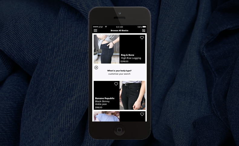 Mobile screenshot with website depicting clothes