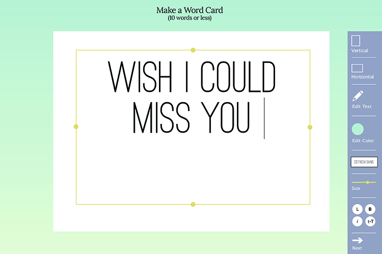 wish i could miss you written in the aftersuicide app