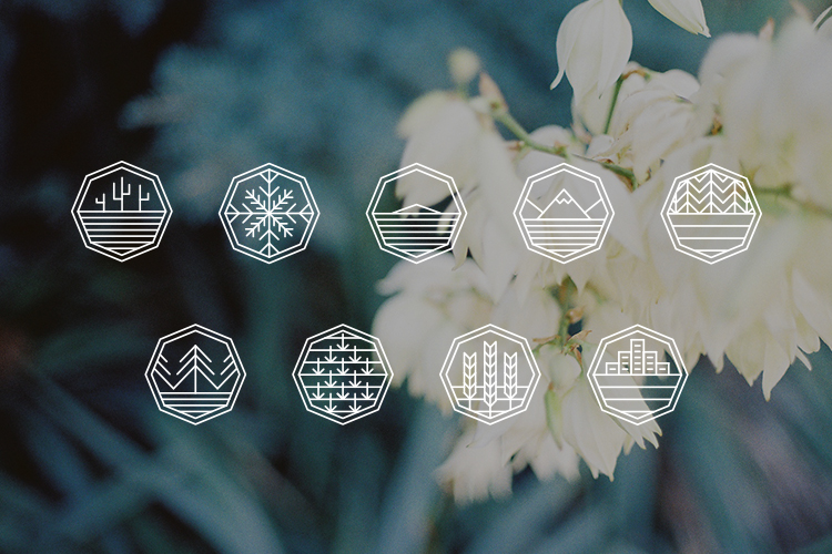 north branding icons displayed in a grid of 9 elements