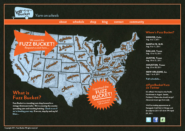 fuzz bucket website screenshot with the USA map