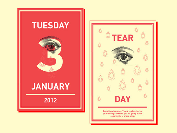 tuesday, january 3rd, the tear day, with an illustration of an eye surrounded by teardrops