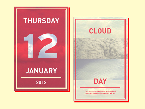 thursday, january 12, the cloud day, with a collage of a few cloudy sky photos