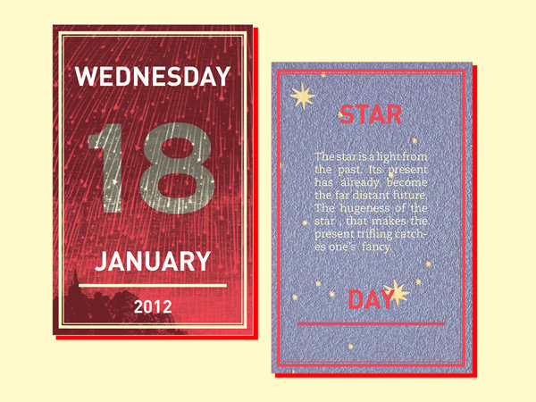 Wednesday 18, January poser of the star day and the description of the day on the right side