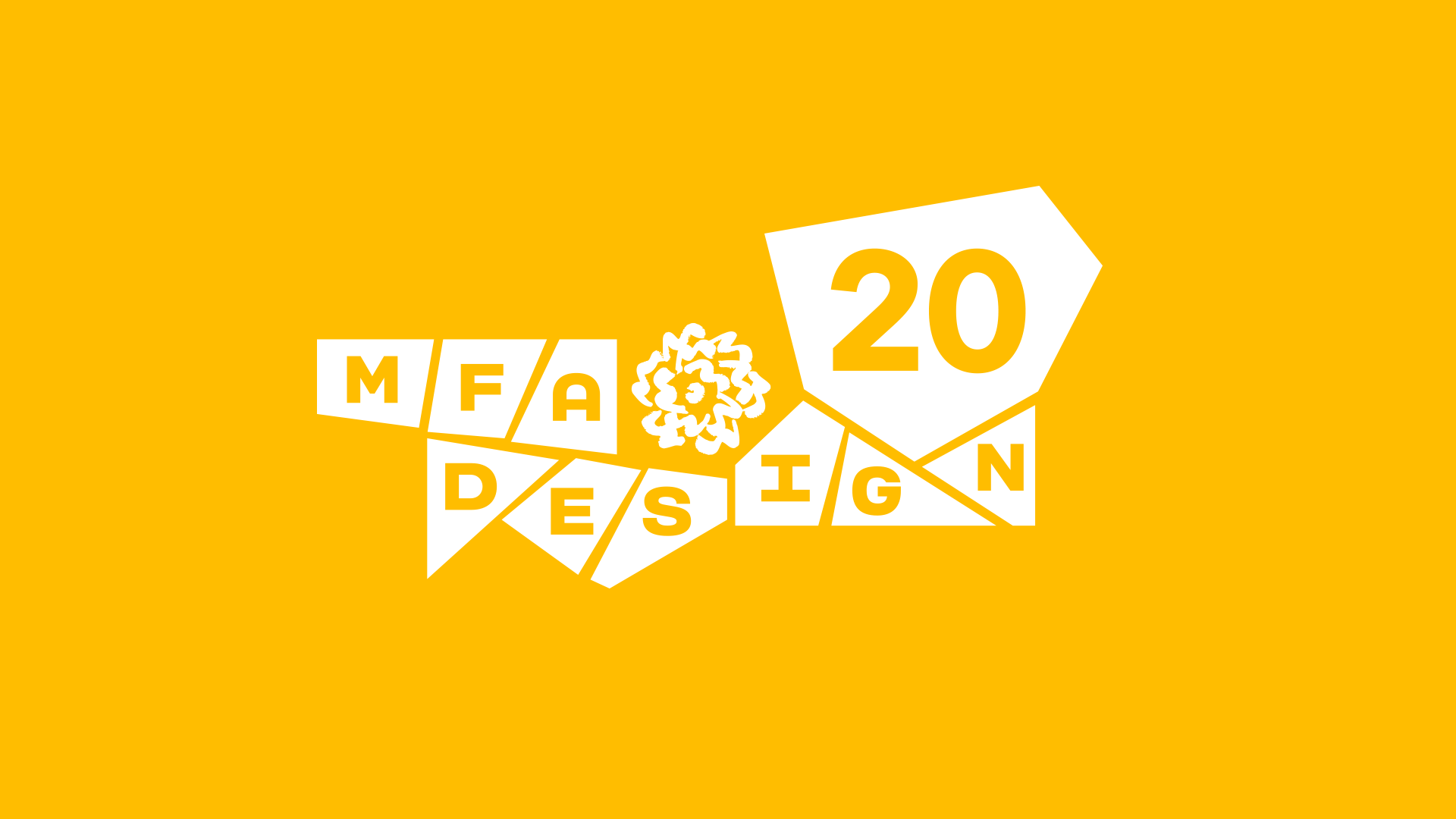 MFA Design logo white on yellow background