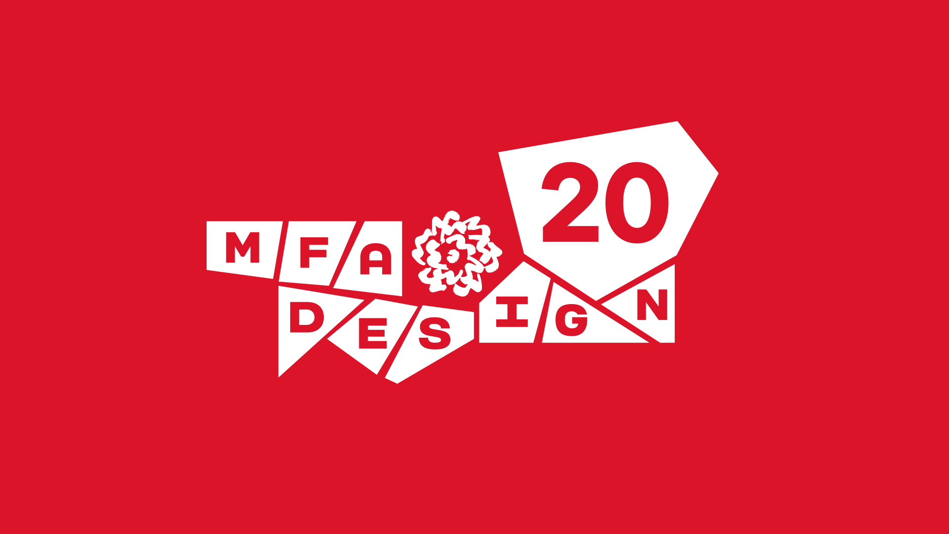 MFA Design logo white on red background
