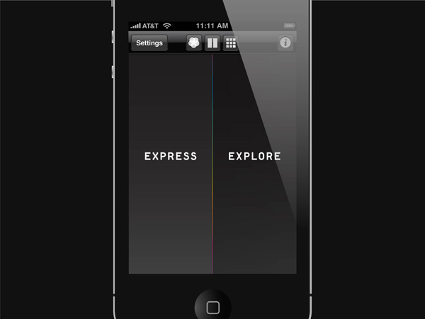 11:11 app screenshot with choices between express and explore