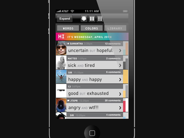 11:11 emotions app screenshot