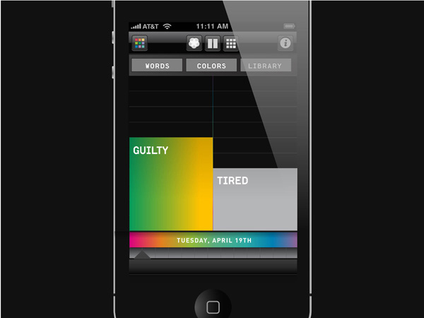 emotions color code screenshot on an iPhone