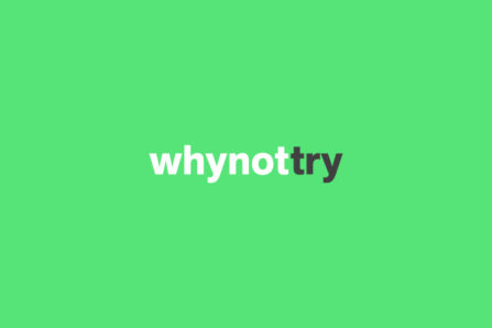 whynottry logo on a green background