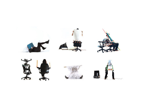 a chair illustration poster in many positions