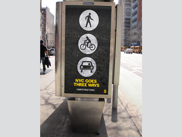 3-way street posters installed on a advertising panel