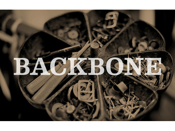 backbone typography on a black and white image