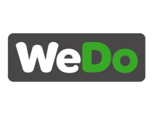 WeDo logo on grey background