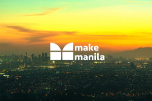 make manila logo over a sunset photo of a city
