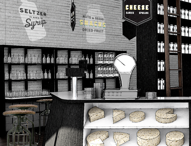 store interior of the cheese corner