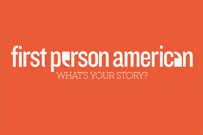 first person american and what's your story banner