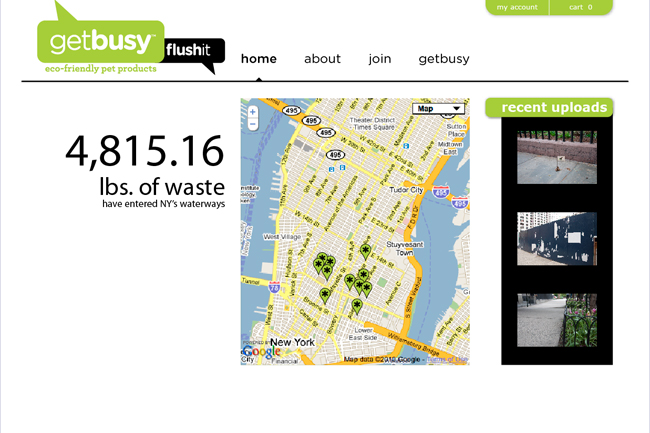 getbusy counter of lbs. of waste and a map on the website