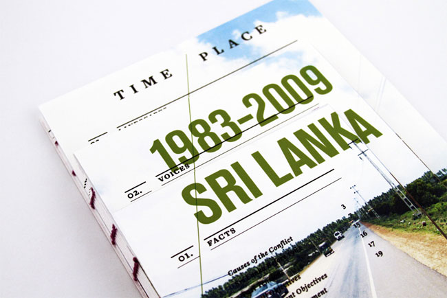 time/place book cover of Sri Lanka with an image of a road and a partially cloudy sky