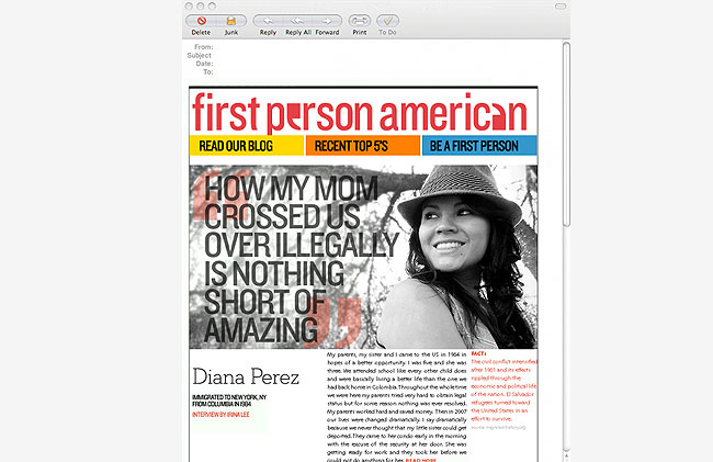 first person American poster in a new email window