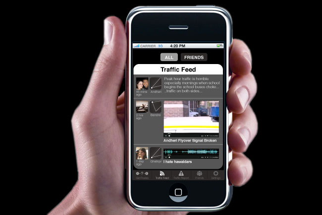 Traffic feed and events on tedigalli app