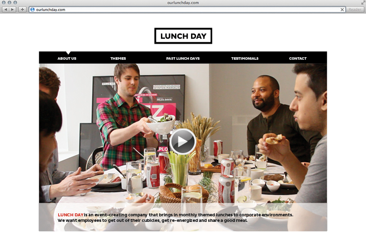 Celebrate lunch website screenshot
