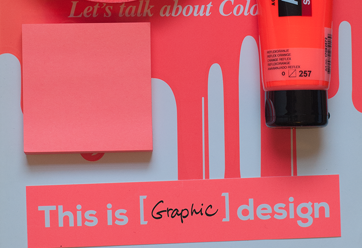 this is graphic design stickers and pink posit notes