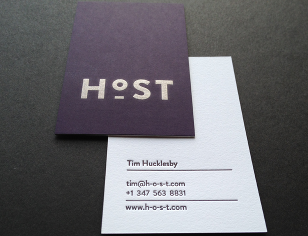 host logo on a business card