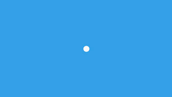 a white dot in the center of a rectangular blue background