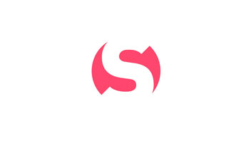 logo of a white bolded S shape in a pink circle
