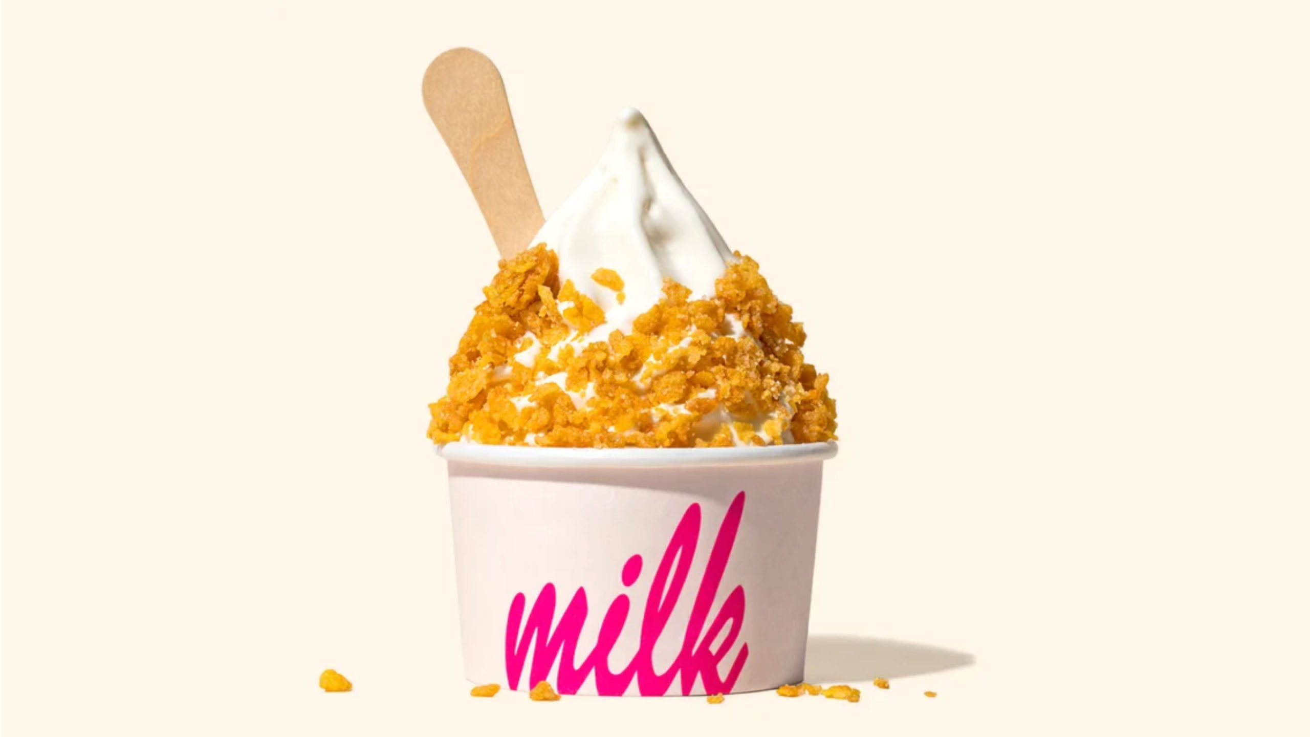 milk logo on ice cream cup