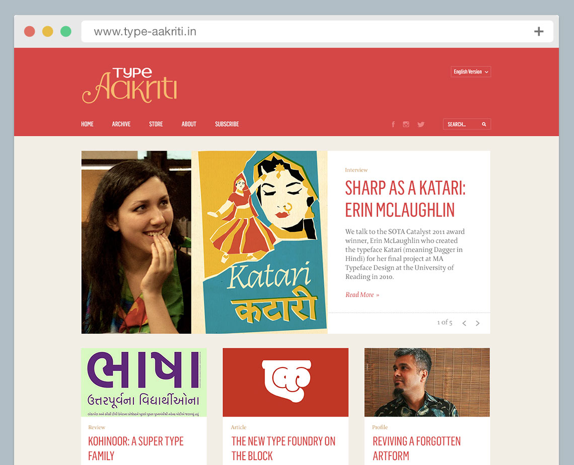 Type Aakriti website