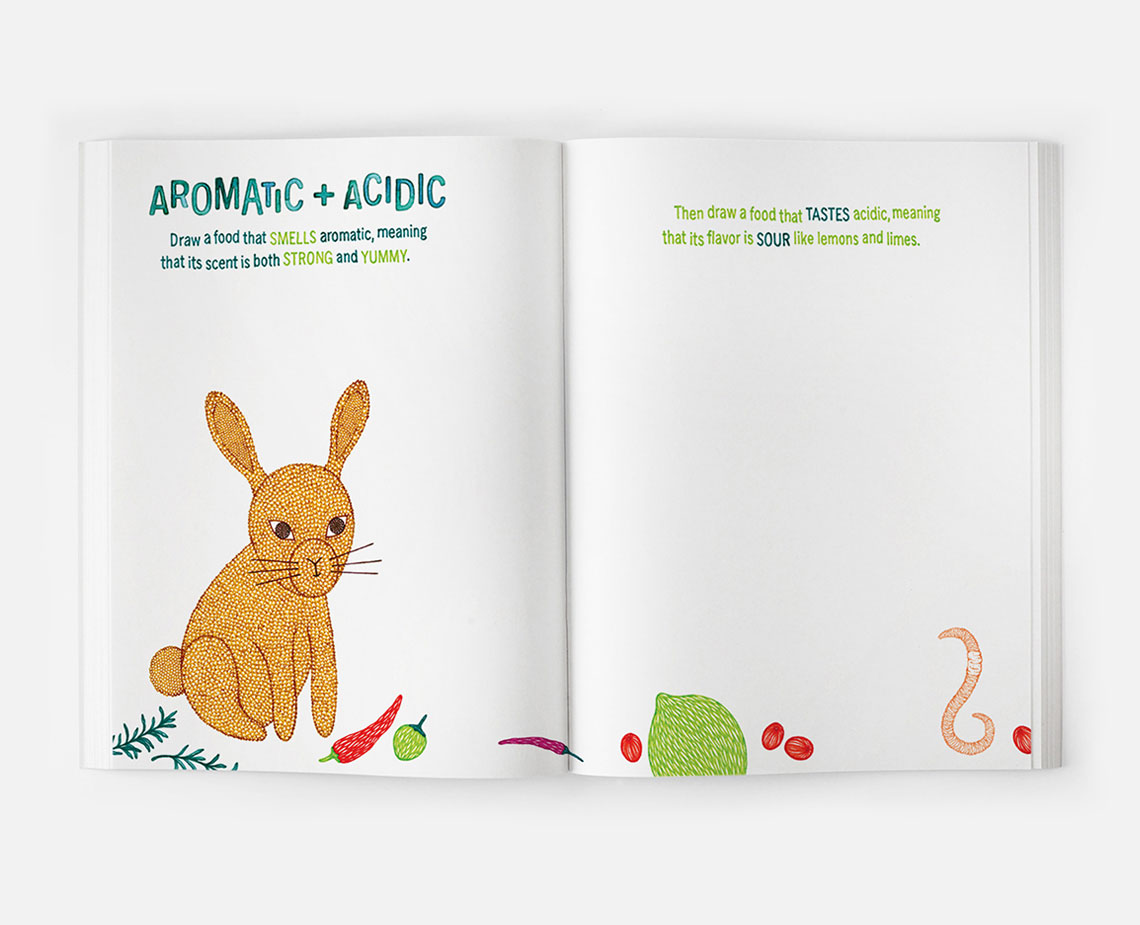 Hila book with a rabbit and vegetables