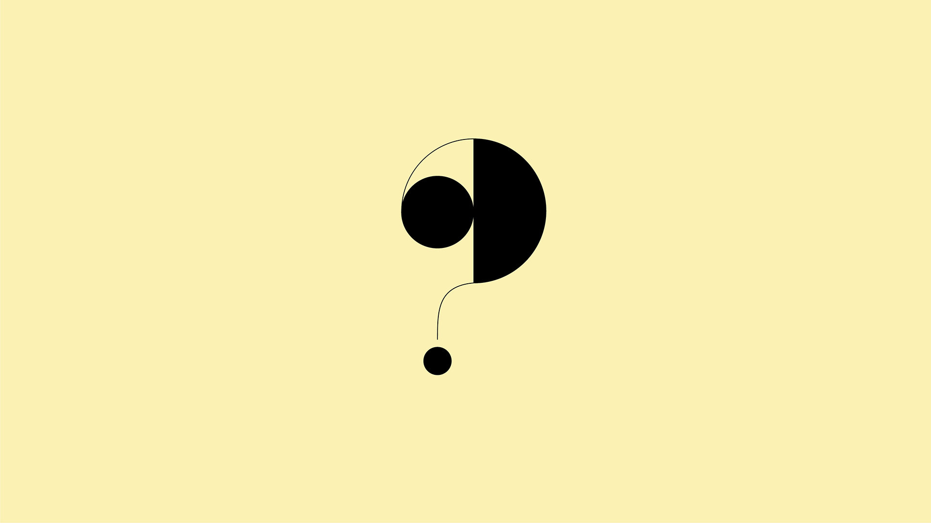 black question mark on pastel yellow background