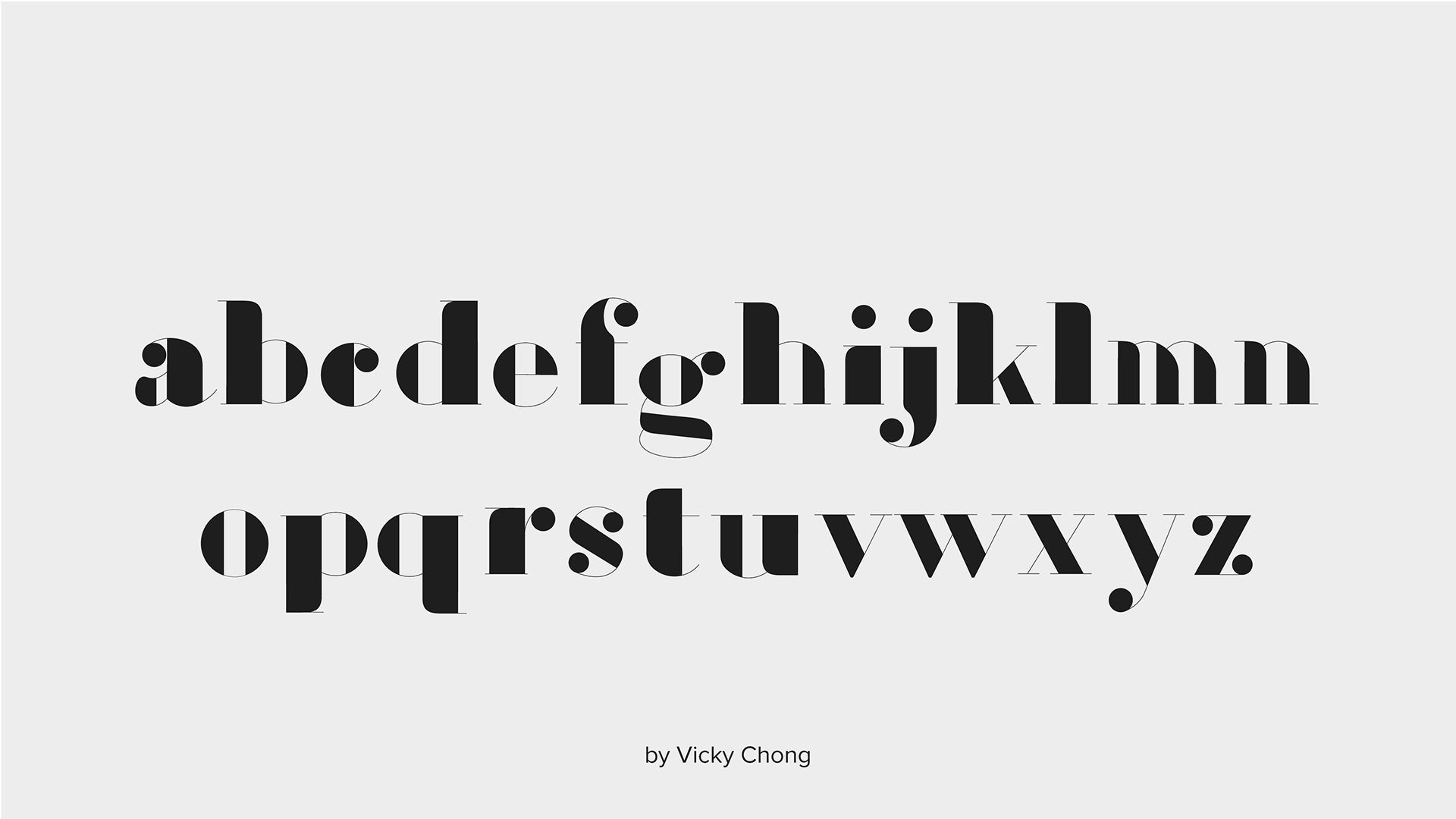 custom serif typeface in black and white