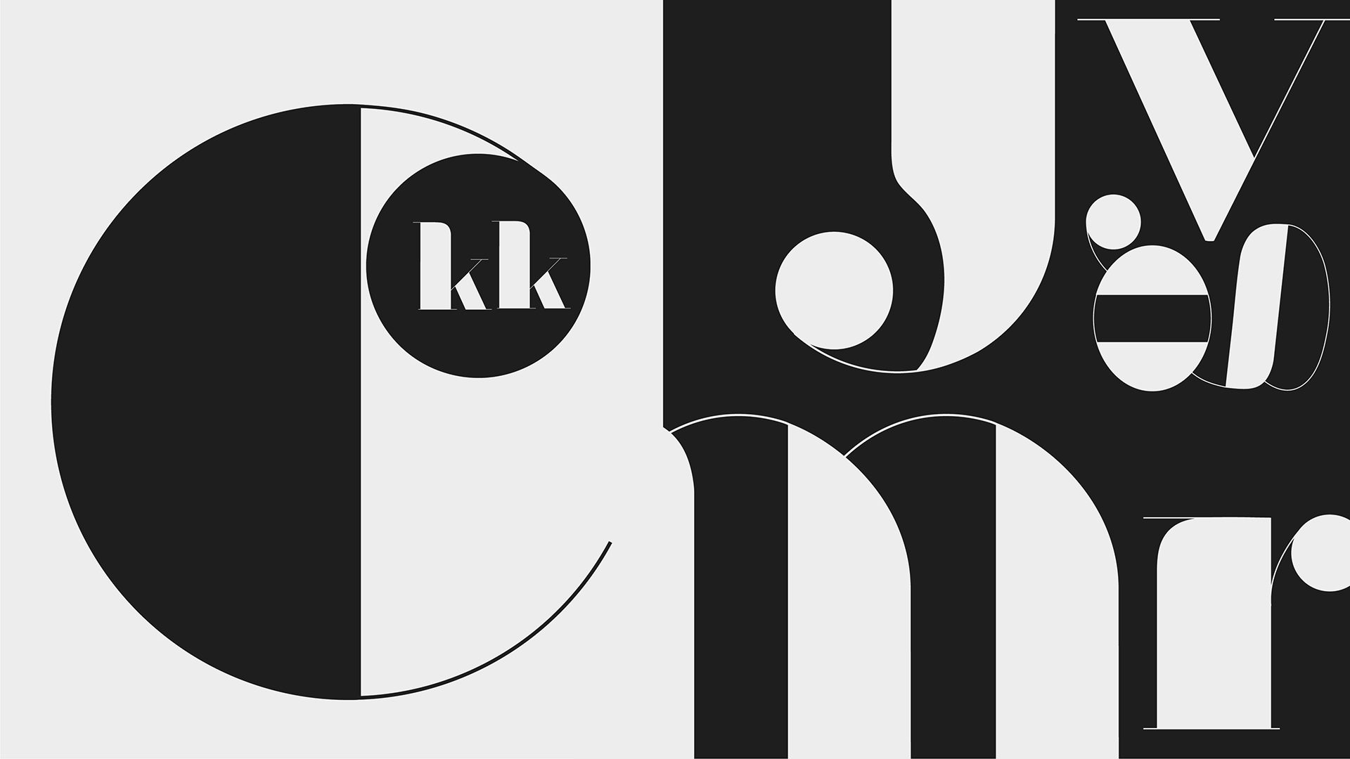 custom serif typeface in black and white