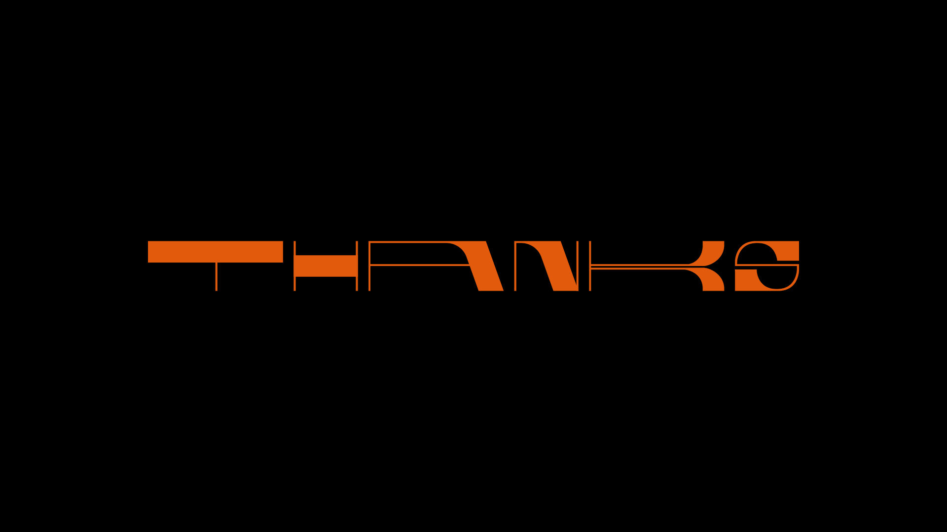 Flexnar typeface orange on black background