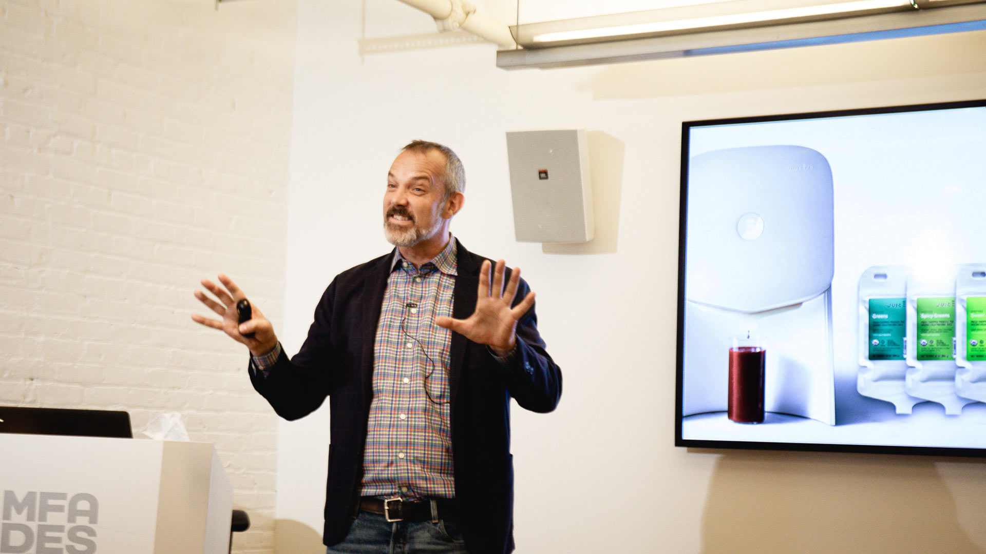 Josh Clark presenting to students