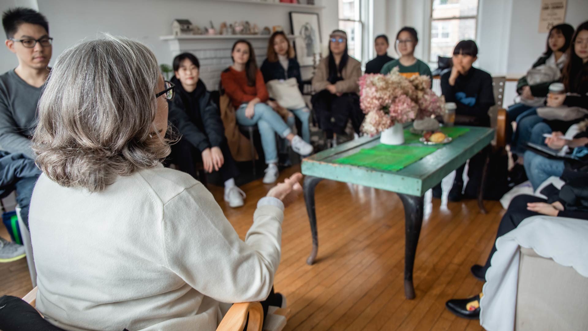 Maira Kalman speaks to the class