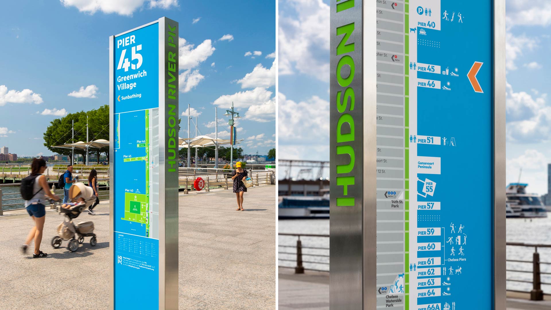 hudson river park signage