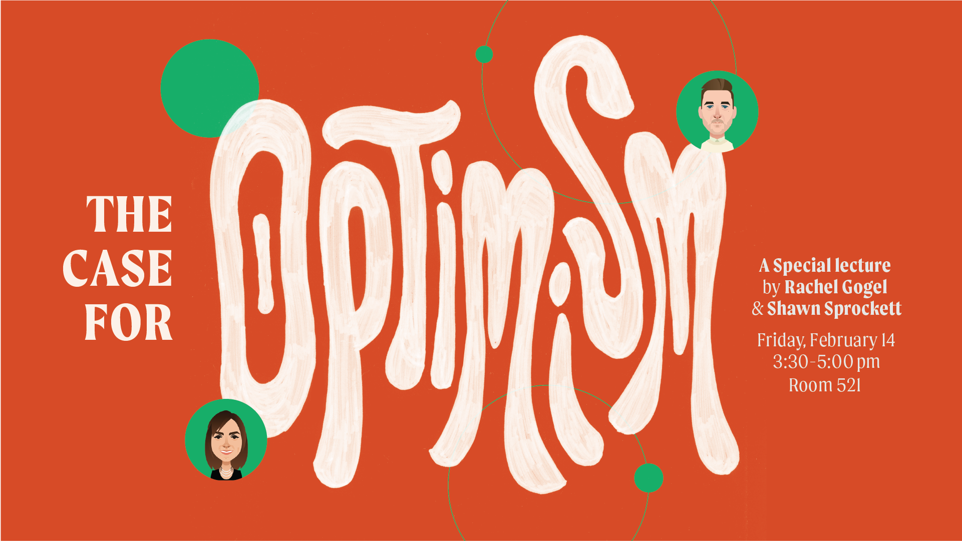 Optimism lecture announcement; design by Bill Chien