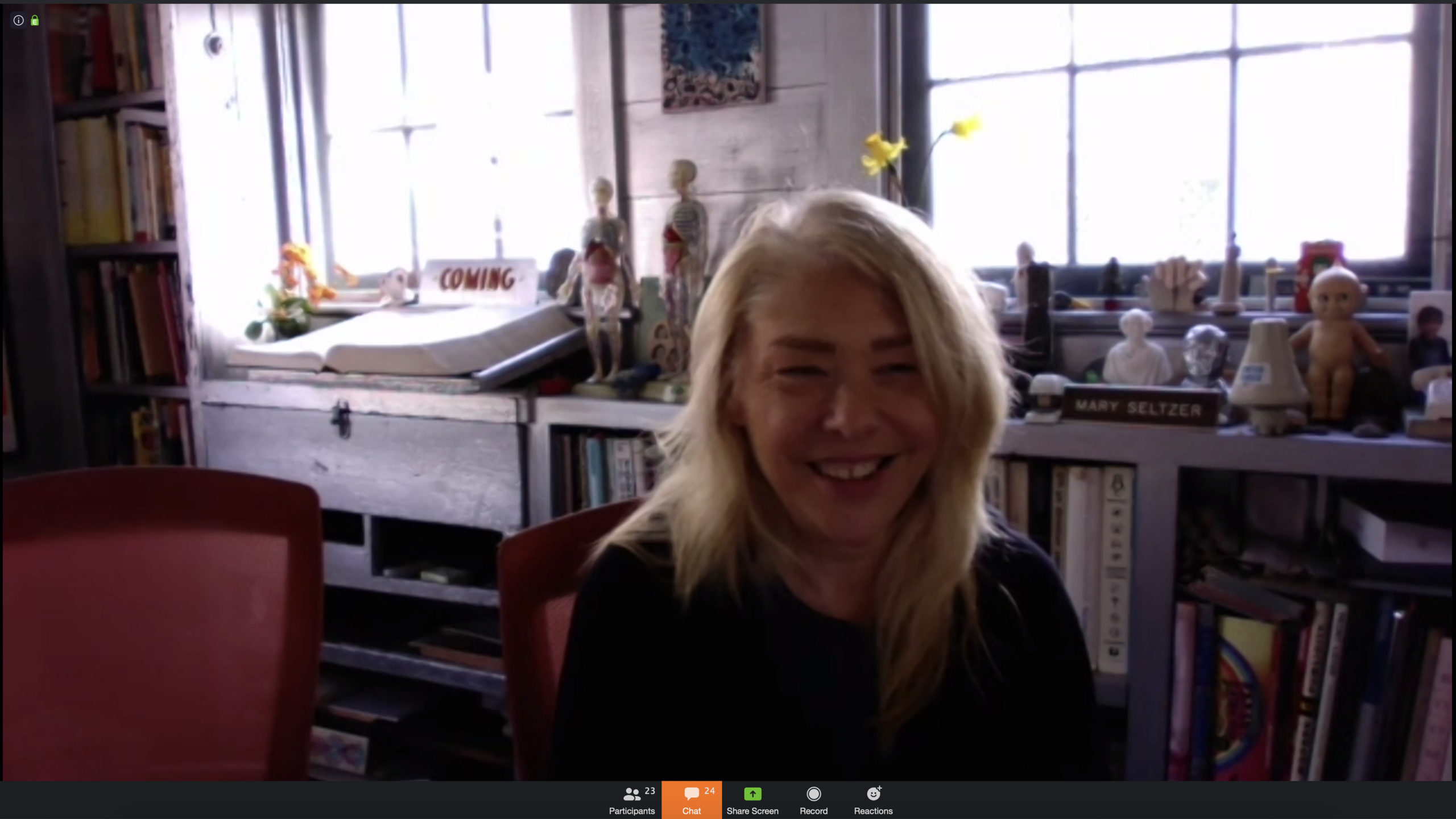 Bonnie Siegler live on zoom