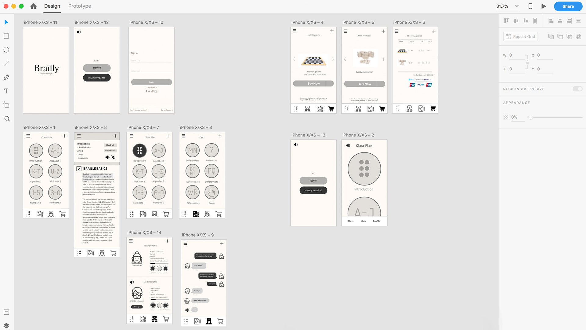 Brailly mobile app user interface design
