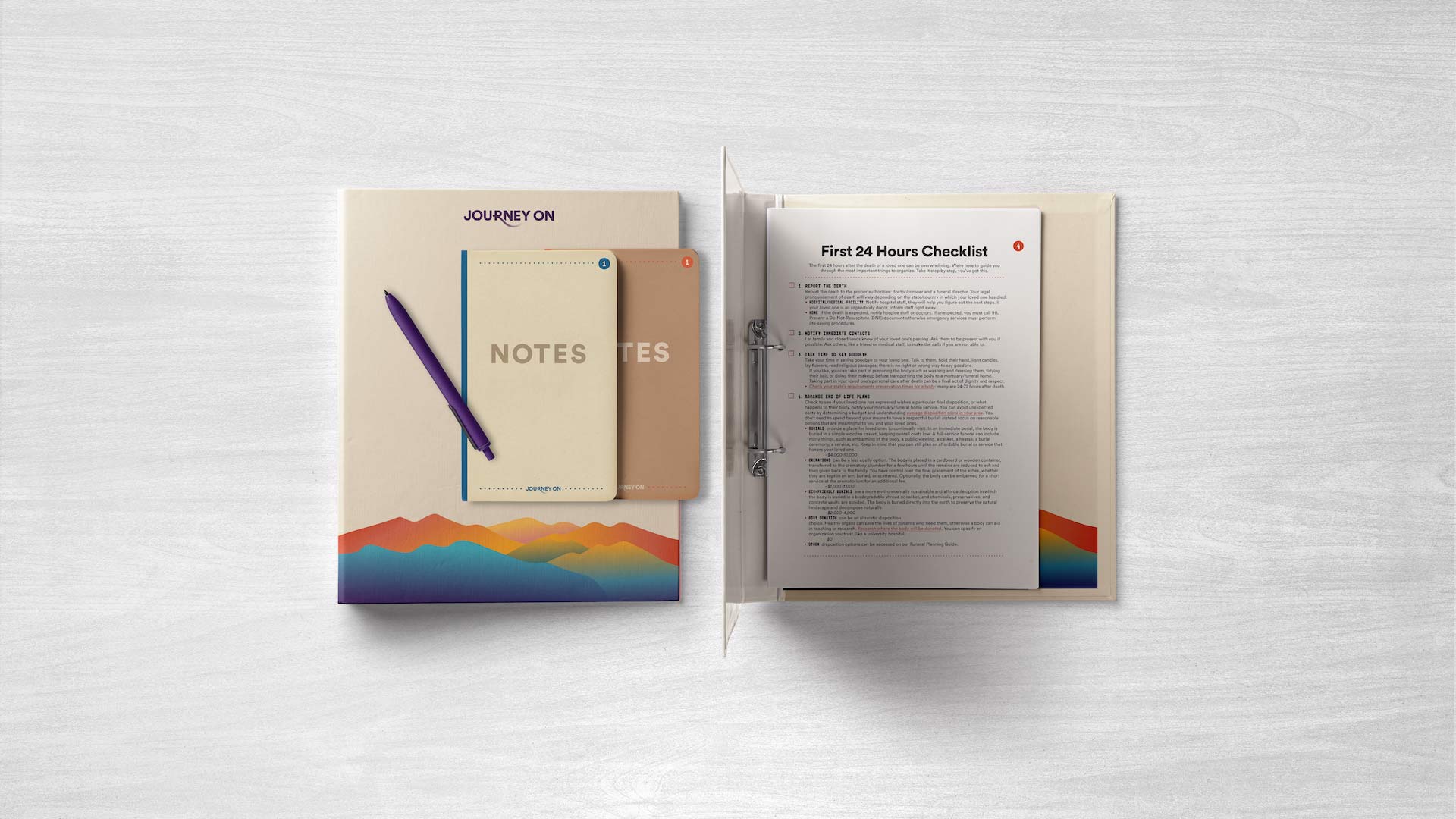 stationery and merchandise design for Journey On
