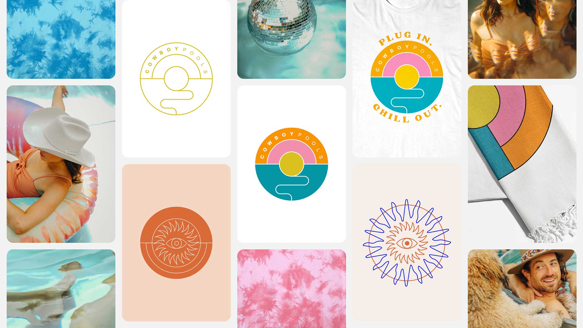 Identity design and moodboard for Cowboy Pools